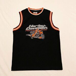 Harley Davidson Racing Team Youth Size M  10-12 Embroidered Tank Top Jersey